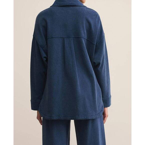 NEW Z SUPPLY all day knit denim jacket in indigo - Picture 3 of 4